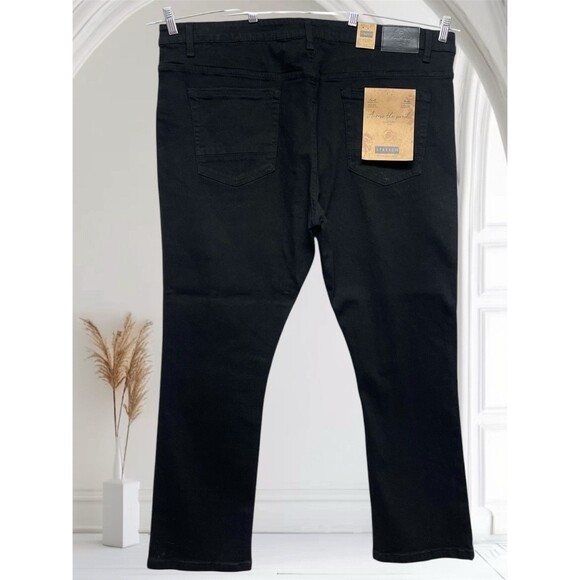 Across The Pond Signature Line Big & Tall Men's W46 L30 Black Stretch  Jeans - Picture 1 of 14